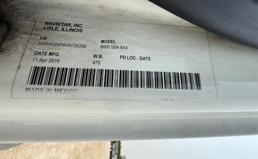 2017 INTERNATIONAL 8600 (TK6268)