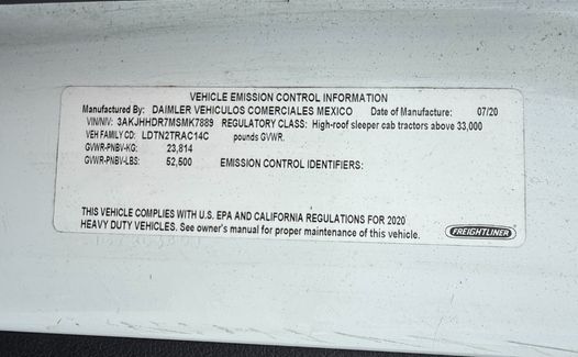 2021 Freightliner Cascadia 126 (TK7889)