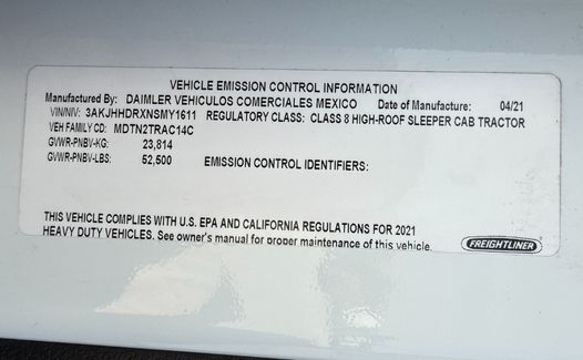 2022 Freightliner Cascadia 126 (TK1611)