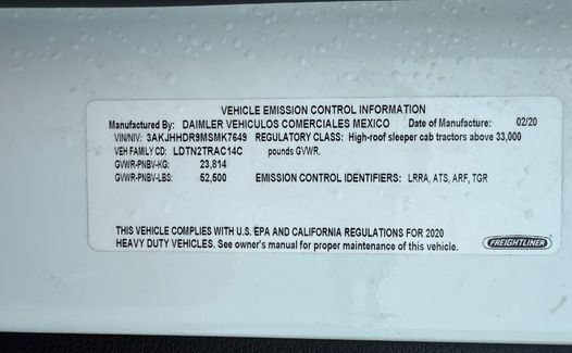 2021 Freightliner Cascadia 126 (TK7649)