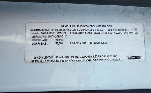 2022 Freightliner Cascadia 126 (TK1537)