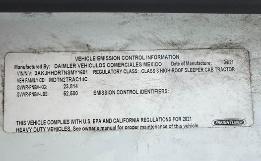 2022 Freightliner Cascadia 126 (TK1601)
