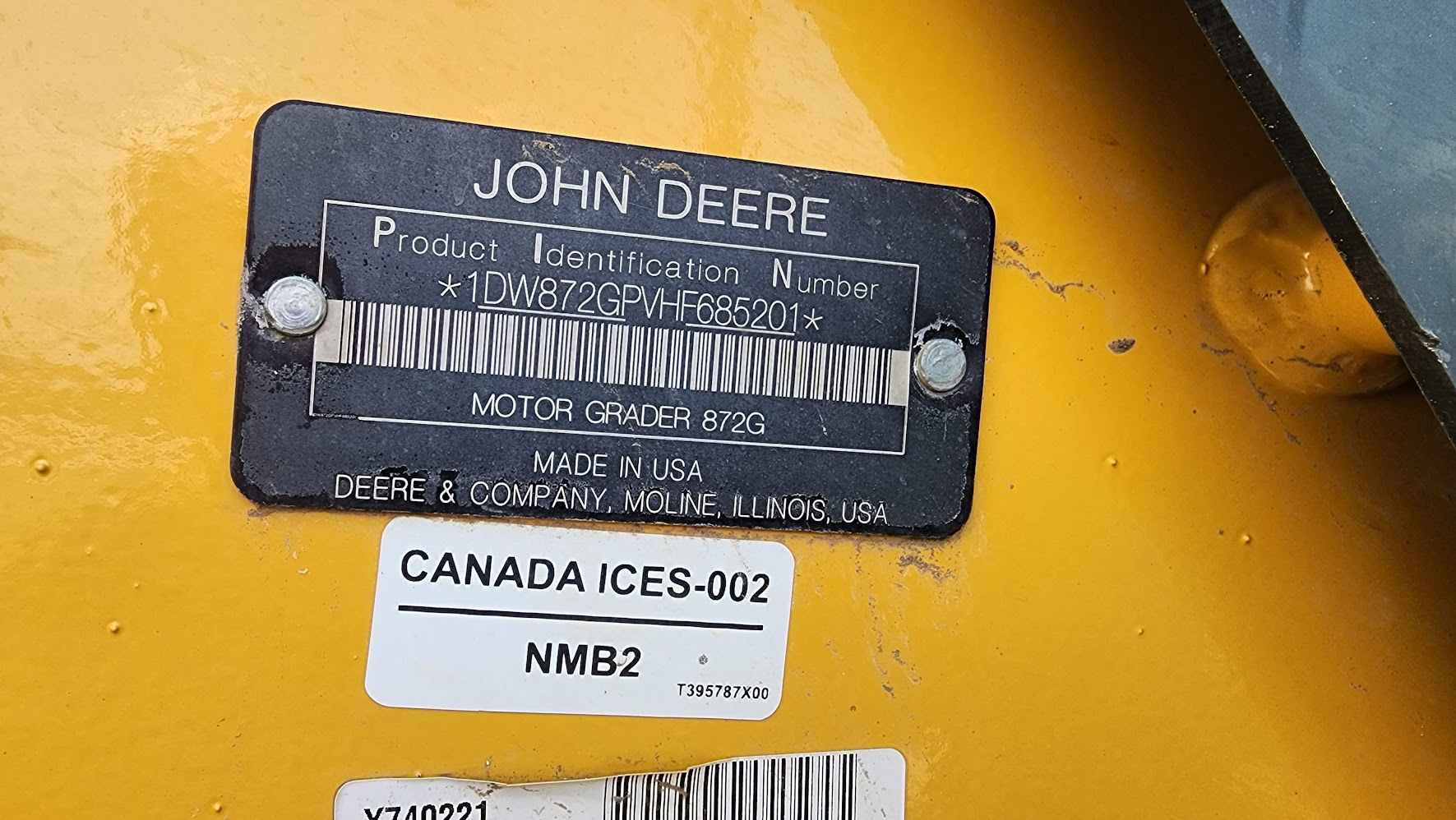 2017 Deere 872GP Motor Grader