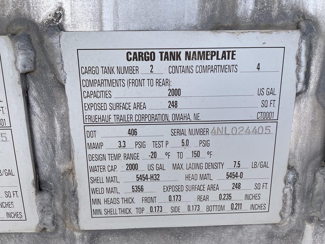 1992 Fruehauf Fuel Trailer (TR4405)